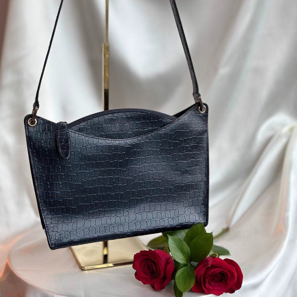 Vintage - RARE - Bally Embossed Leather Shoulder Bag